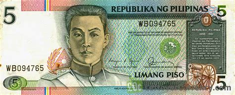 5 Philippine Peso (Emilio Aguinaldo) .